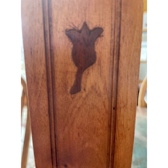 Vintage Handmade Wooden Match Book Holder Tulip Decor Cabinet - Picture 7 of 7